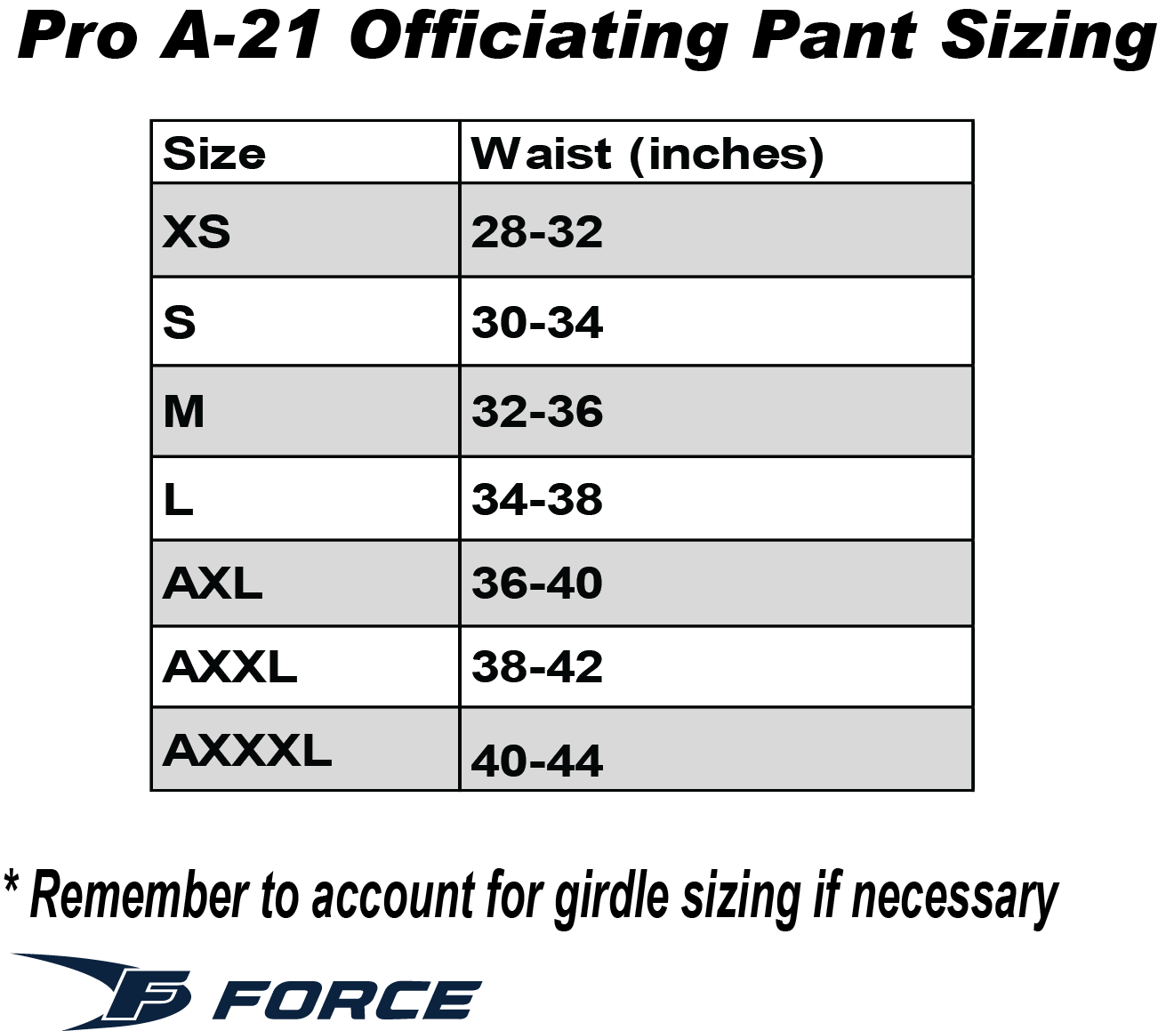 Force PRO A-21 Officiating Pant | Force Sports