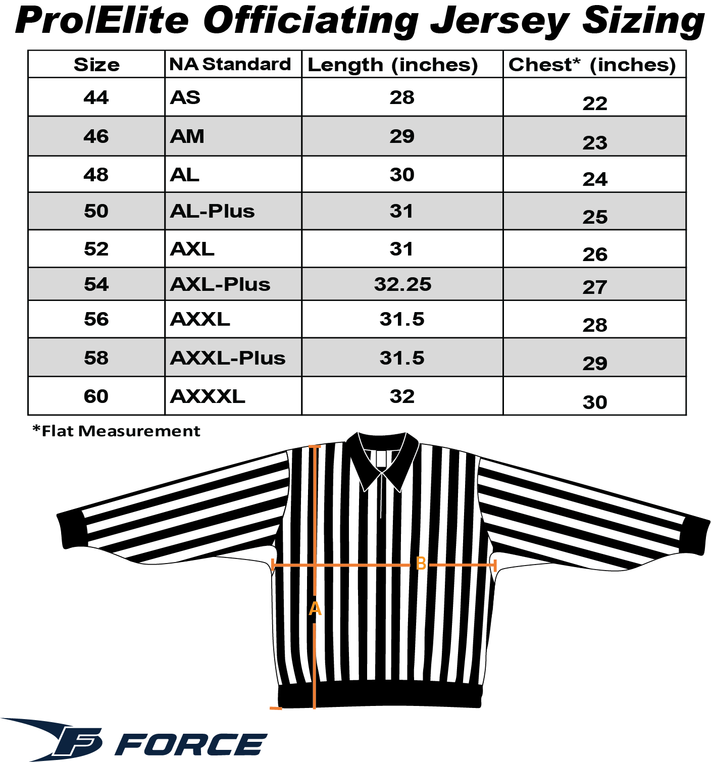 Force Pro Referee Jersey w/ Orange Armbands - Mens